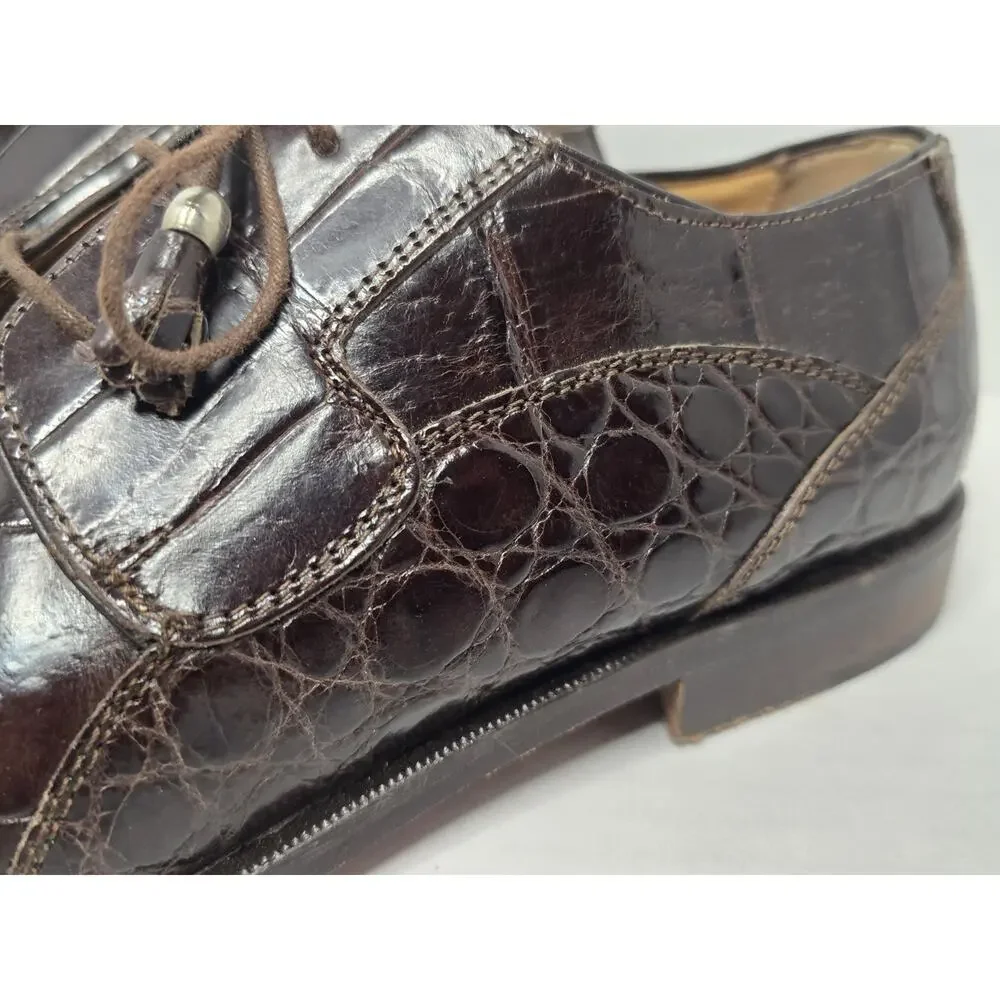 Traversi genuine luxury alligator LM14 Oxford loafers size 10 leather bottoms